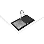 TEKA Glass Sink One Bowl with Drainer & Auto Waste - Diamond RS15 1B 1D