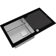 TEKA Glass Sink One Bowl with Drainer & Auto Waste - Diamond RS15 1B 1D