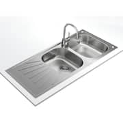 TEKA Reversible Matt Finish Sink Two Bowls & Drainer - Starbright 80 E-Xn 2B 1D