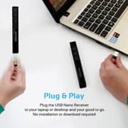 Promate Wireless Presenter, Ultra-Slim 2.4Ghz Wireless Presenter with Built-In Red Laser Pointer and USB Receiver vPointer-3