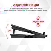 Promate Ergonomic Laptop Cooling Pad With Silent Fan Black