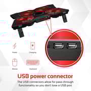 Promate Ergonomic Laptop Cooling Pad With Silent Fan Black