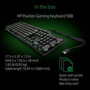 HP Pavilion Gaming Keyboard 500, Mechanical keyboard, Wired USB, RGB Backlighting, Black - 3VN40AA