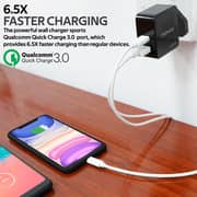 Promate USB-C Power Delivery Charger, 36W Fast Charging Dual Port Wall Charger PowerCube Black-UK