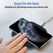 Promate 10W Wireless Charger, Premium Sleek USB-C Fast Wireless Charging Pad AuraPad-4 Black