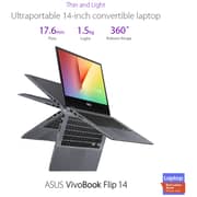 Asus Vivobook TP412FA-EC403T 2-in-1 Laptop - Corei3 2.1GHz 4GB 256GB Shared Win10 14inch FHD Silver Blue Arabic/English Keyboard