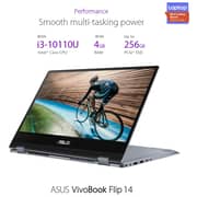 Asus Vivobook TP412FA-EC403T 2-in-1 Laptop - Corei3 2.1GHz 4GB 256GB Shared Win10 14inch FHD Silver Blue Arabic/English Keyboard