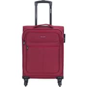 VIPTOUR VT-A380 Light Weight Polyester Jacquard Number Lock Single Trolley Luggage, Red - 20 Inches