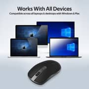 Promate 2.4GHz Cordless Mice with USB-A and USB-C Receiver, Aluminium Scroll, 1600DPI, Suave2 Black