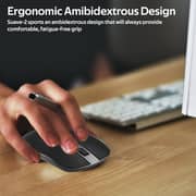 Promate 2.4GHz Cordless Mice with USB-A and USB-C Receiver, Aluminium Scroll, 1600DPI, Suave2 Black