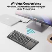 Promate 2.4Ghz Wireless Multimedia Keyboard with Touchpad Mouse and USB Nano Receiver, KeyPad-2 A / E