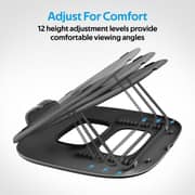 Promate Ventilated Adjustable Laptop Desk Stand Black