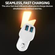 Promate Voltrip-Duo USB Port Car Charger White