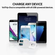 Promate Voltrip-Duo USB Port Car Charger White