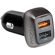 Promate 2 Port Car Charger Silver