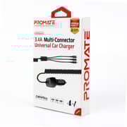 Promate 3 In 1 Car Charger Black