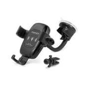 Promate 10W Qi Wireless Car Charger with Car Mount and Wireless Mono Headset, AuraMount-BT Black