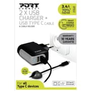 Port Dual USB Wall Charger White