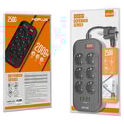 HDPLUS HD6403 Power Strip with 6 Sockets and 3 USB Ports 2500W