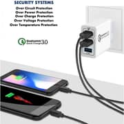 Tutonica 3 منافذ USB جدار شاحن كوالكوم QC الشحن السريع 3.0 محول توصيل منفذ الطاقة - أبيض