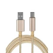 Tutonica Type-C USB Cable 1m Nylon Braided High Speed Charging Cable, Gold