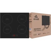 evvoli Built-In Induction Hob 4 Burners Soft Touch Control With 9 Stage Power Setting And Safety Switch EVBI-IH604B, Black
