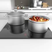 evvoli Built-In Induction Hob 4 Burners Soft Touch Control With 9 Stage Power Setting And Safety Switch EVBI-IH604B, Black