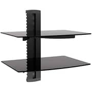 RDN Two-layer Black Floating Shelf Wall Mount Bracket for DVD Players/Cable Boxes/Games Consoles/TV Accessories Black
