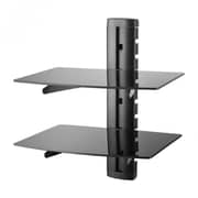 RDN Two-layer Black Floating Shelf Wall Mount Bracket for DVD Players/Cable Boxes/Games Consoles/TV Accessories Black