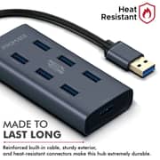 Promate EZHUB-7 Hgh Speed USB 3.0 Ports Aluaminium Alloy Powered Hub