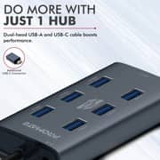 Promate EZHUB-7 Hgh Speed USB 3.0 Ports Aluaminium Alloy Powered Hub