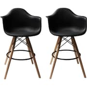 Mahmayi Combo of Arm Chair Stool - Black