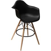 Mahmayi Combo of Arm Chair Stool - Black