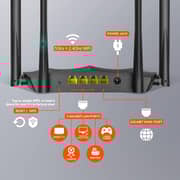 Tenda AC8 AC1200 MU-MIMO Wireless Gigabit Router, Wi-Fi Speed up to 867Mbps/5G + 300Mbps/2.4G, 4 Gigabit Ports, IPV6