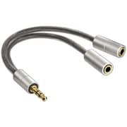 Hama Alu Line Dual 3.5mm Splitter 0.1m Silver