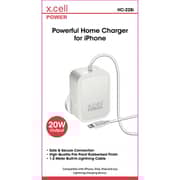 Xcell Wall Charger With Built In Lightning Cable 1.5m White