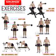 Sparnod Fitness Adjustable Dumbbell & Barbell Weight Set for Home Equipment Exercise and Fitness- Dumbbells with Anti-slip Grip, Barbell rod & Carry Case