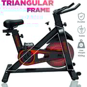 Sparnod Fitness SSB-10 Spin Bike Exercise Cycle for Home Gym (Free Installation Service) - with 10kg Spinning Flywheel - Heavy Duty Indoor Stationary Cycling Trainer Machine