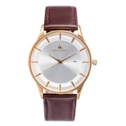 Louis Arden Men's Leather Analog Watch - LA2686M-BRN-IPG-WHT