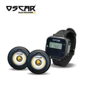 OSCAR WPR100 Wrist Pager Wireless Call Button Nurse, Housemaid, Caregiver Calling Alert Vibration for Elderly, Patient, Disable, Guest Receiver Wristband + SOS Call Buttons 400+ Meter (2, BLACK)