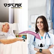 OSCAR WPR100 Wrist Pager Wireless Call Button Nurse, Housemaid, Caregiver Calling Alert Vibration for Elderly, Patient, Disable, Guest Receiver Wristband + SOS Call Buttons 400+ Meter (2, BLACK)