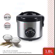 Elekta 1.8L Rice Cooker with Stainless Steel Outer Shell