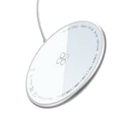 Promate 15W Magnetic Wireless Charger with USB-C Connector for iPhone 12/Galaxy 21, MagTag-15W White