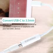 Promate USB-C to 3.5 mm Headphone Jack Adapter with HD Sound for Samsung,OnePlus,Xiaomi, AUXLink-C