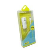 Ivon 2 USB Car Charger White With Lightning Cable 1m