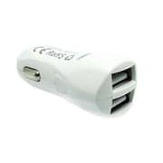 Ivon 2 USB Car Charger White With Lightning Cable 1m