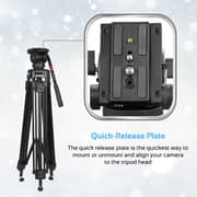 Promate Aluminium Video Tripod (170cm)with Mid-Level Spreader, 3 Way Pan, 10Kg Load Hold, Pixels-170