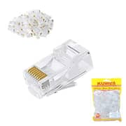Kuwes -100-Piece Cat.6 RJ45 Connectors Clear