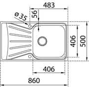 TEKA Inset Reversible Kitchen Sink 50cm Matt Finish Compact Design - 8434778015751