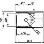 TEKA Reversible Inset Sink 50cm Stainless Steel Plus Series - 8434778015096